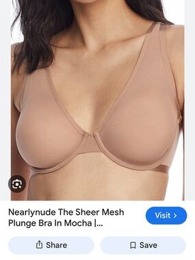 Nearly Nude Mocha Seamless Plunge Underwire Bra